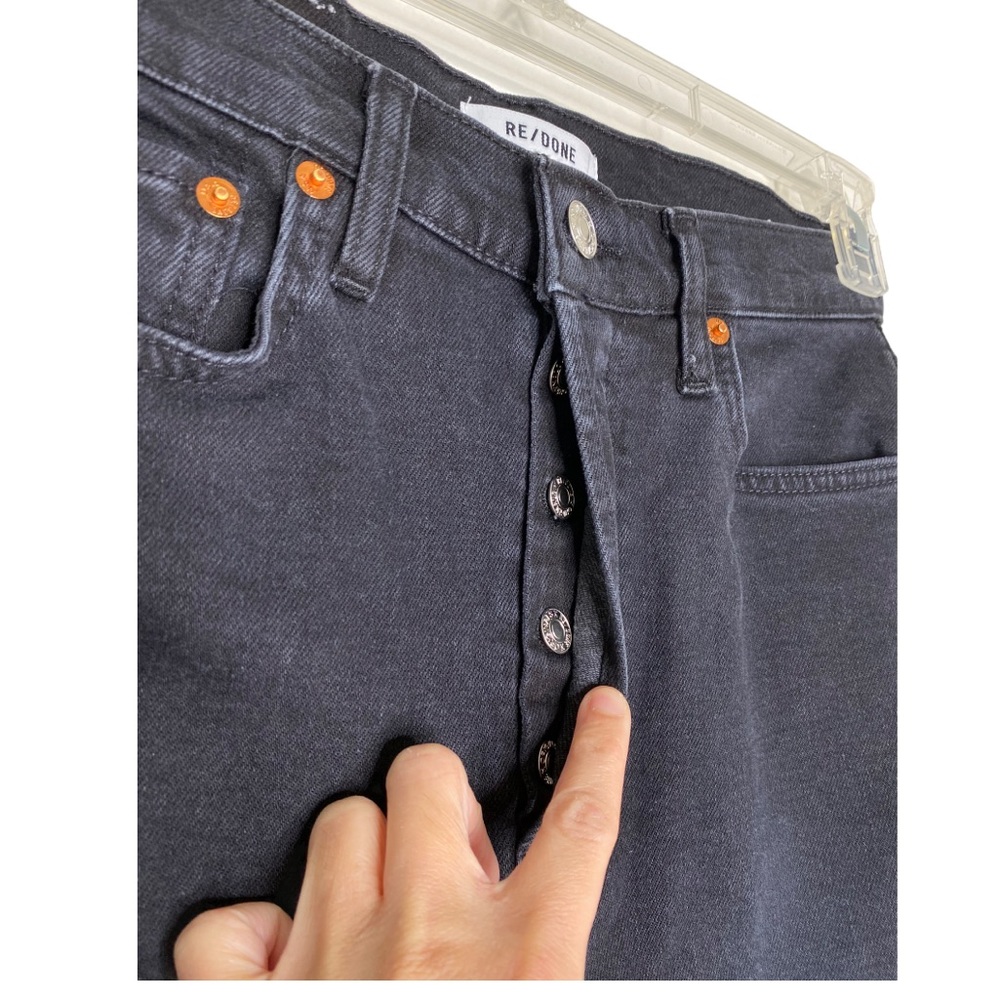 Re/Done Originals High Rise Stovepipe Black Straight Leg Jeans NWT - Picture 11 of 16